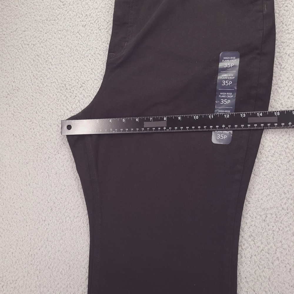 J CREW Factory Jeans Size 35P High Rise Flare Crop Black Stretch Denim NEW - Picture 13 of 16